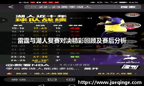 雷霆与湖人复赛对决精彩回顾及赛后分析